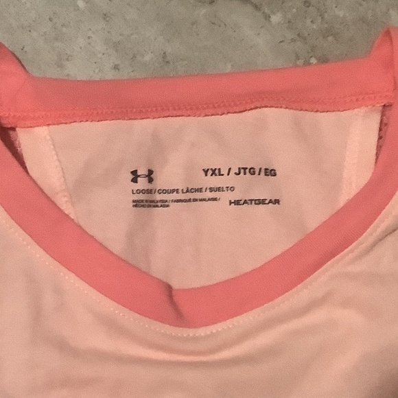 🎉Youth Extra Large Girl's Under Armour Workout Tank Top Nwot Pink - Picture 3 of 3
